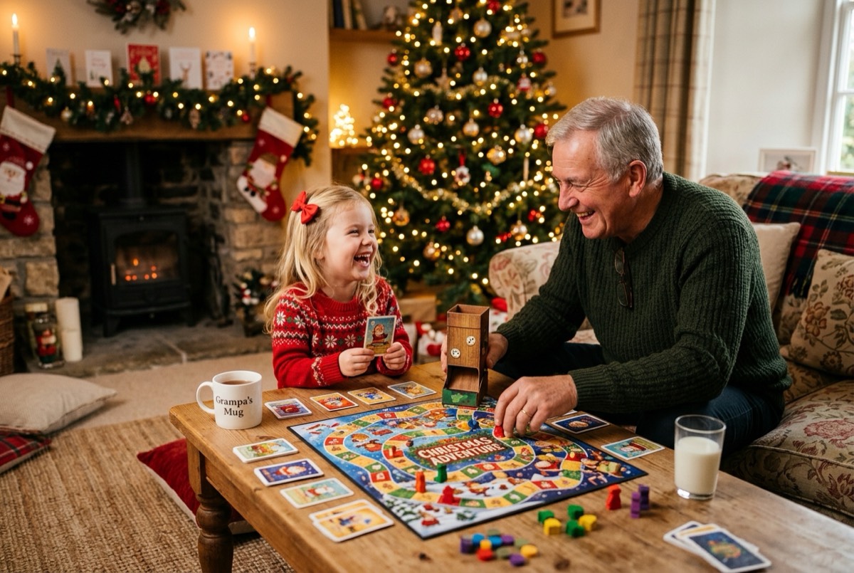 Juegos de mesa en familia con niños y abuelos